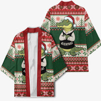 Funny Christmas Alligator Santa Kimono Knitted Pattern - Wonder Print Shop