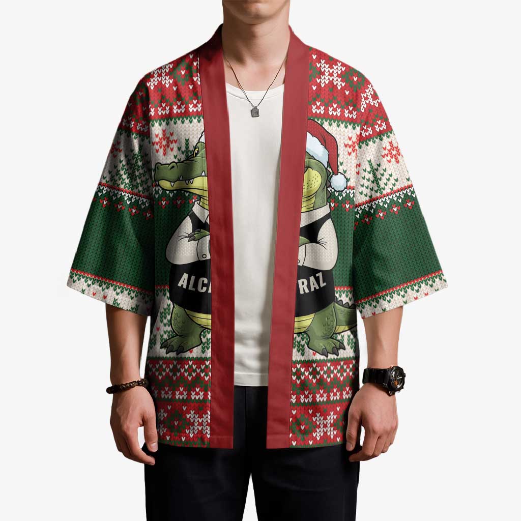 Funny Christmas Alligator Santa Kimono Knitted Pattern - Wonder Print Shop