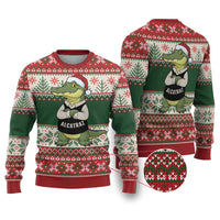 Funny Christmas Alligator Santa Ugly Christmas Sweater Knitted Pattern - Wonder Print Shop