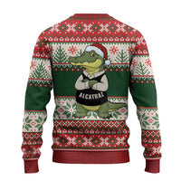 Funny Christmas Alligator Santa Ugly Christmas Sweater Knitted Pattern - Wonder Print Shop