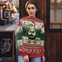 Funny Christmas Alligator Santa Ugly Christmas Sweater Knitted Pattern - Wonder Print Shop