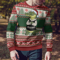 Funny Christmas Alligator Santa Ugly Christmas Sweater Knitted Pattern - Wonder Print Shop