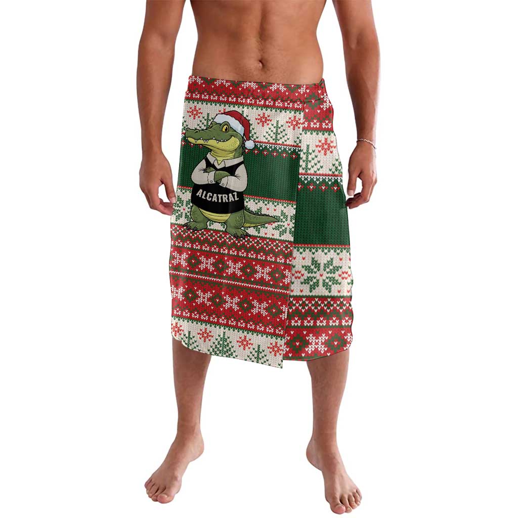 Funny Christmas Alligator Santa Lavalava Knitted Pattern - Wonder Print Shop