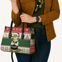 Funny Christmas Alligator Santa Leather Bag Knitted Pattern - Wonder Print Shop