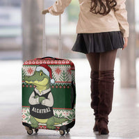 Funny Christmas Alligator Santa Luggage Cover Knitted Pattern - Wonder Print Shop