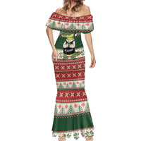 Funny Christmas Alligator Santa Mermaid Dress Knitted Pattern - Wonder Print Shop