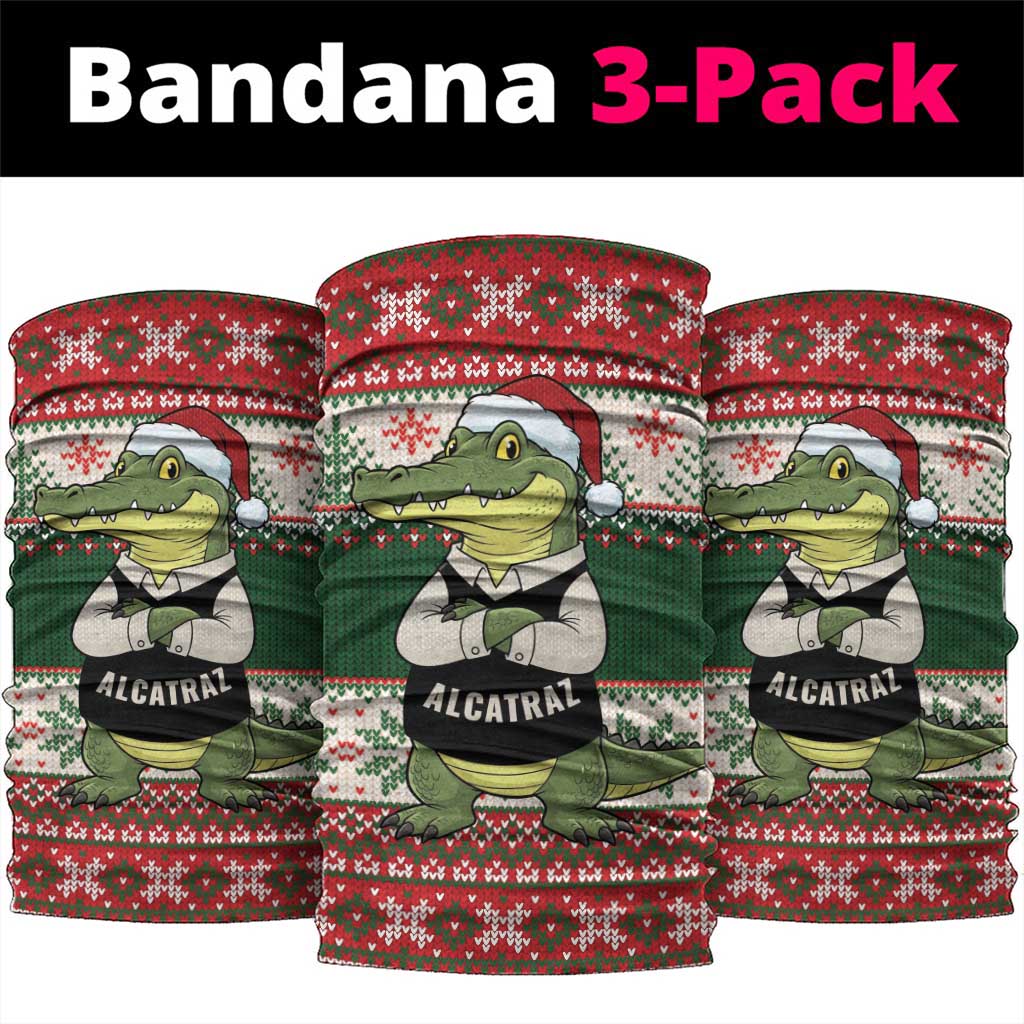 Funny Christmas Alligator Santa Neck Gaiter Knitted Pattern - Wonder Print Shop