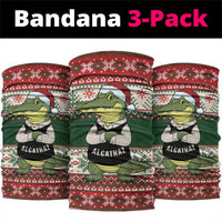 Funny Christmas Alligator Santa Neck Gaiter Knitted Pattern - Wonder Print Shop