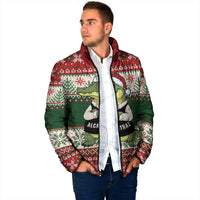 Funny Christmas Alligator Santa Padded Jacket Knitted Pattern - Wonder Print Shop