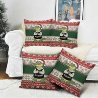 Funny Christmas Alligator Santa Pillow Cover Knitted Pattern - Wonder Print Shop