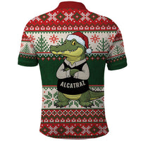 Funny Christmas Alligator Santa Polo Shirt Knitted Pattern - Wonder Print Shop