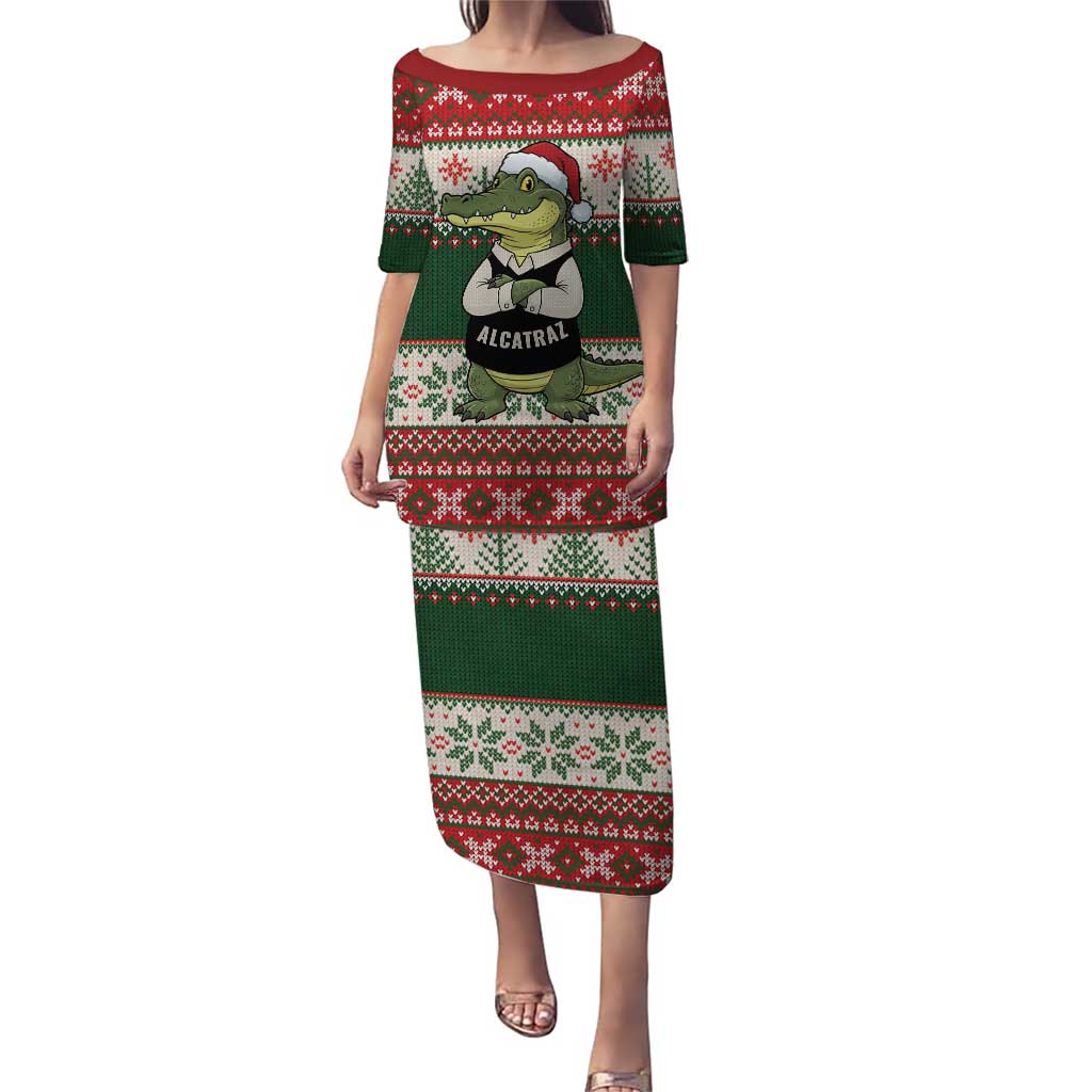 Funny Christmas Alligator Santa Puletasi Knitted Pattern - Wonder Print Shop