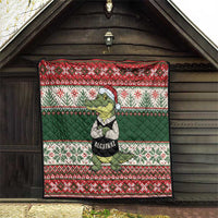 Funny Christmas Alligator Santa Quilt Knitted Pattern - Wonder Print Shop