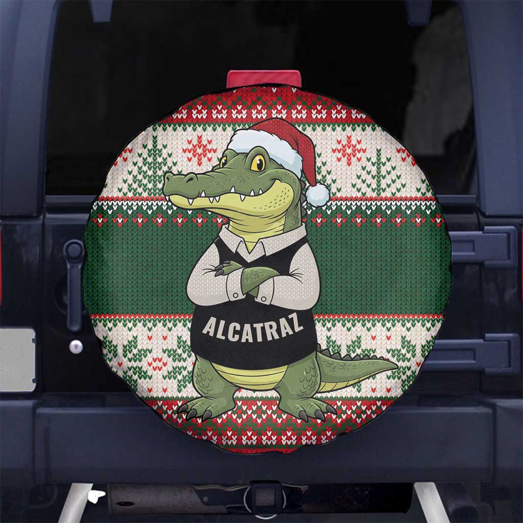 Funny Christmas Alligator Santa Spare Tire Cover Knitted Pattern - Wonder Print Shop