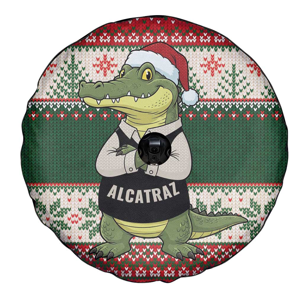 Funny Christmas Alligator Santa Spare Tire Cover Knitted Pattern - Wonder Print Shop