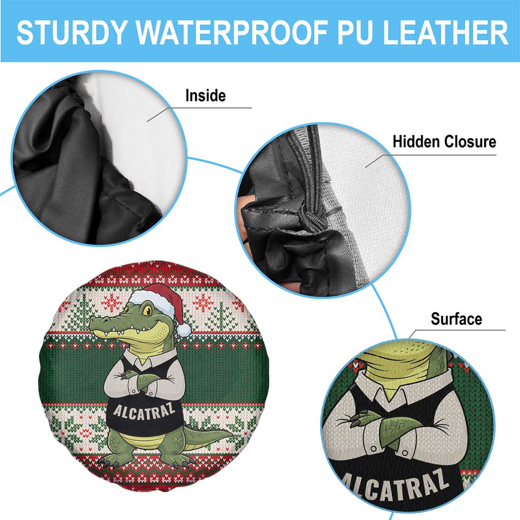 Funny Christmas Alligator Santa Spare Tire Cover Knitted Pattern - Wonder Print Shop