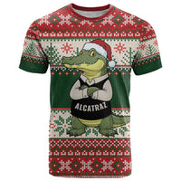 Funny Christmas Alligator Santa T Shirt Knitted Pattern - Wonder Print Shop