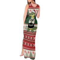 Funny Christmas Alligator Santa Tank Maxi Dress Knitted Pattern - Wonder Print Shop