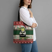 Funny Christmas Alligator Santa Tote Bag Knitted Pattern - Wonder Print Shop