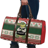 Funny Christmas Alligator Santa Travel Bag Knitted Pattern - Wonder Print Shop
