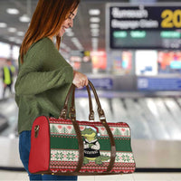 Funny Christmas Alligator Santa Travel Bag Knitted Pattern - Wonder Print Shop