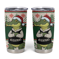 Funny Christmas Alligator Santa Tumbler Cup Knitted Pattern - Wonder Print Shop