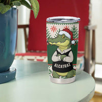 Funny Christmas Alligator Santa Tumbler Cup Knitted Pattern - Wonder Print Shop