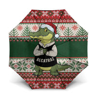 Funny Christmas Alligator Santa Umbrella Knitted Pattern - Wonder Print Shop