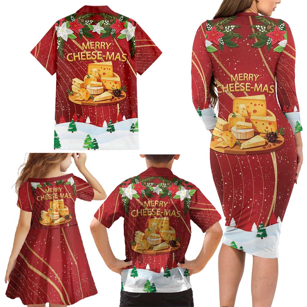 Merry Cheesemas Family Matching Long Sleeve Bodycon Dress and Hawaiian Shirt Switzerland Frohe Weihnachten LT9 - Wonder Print Shop