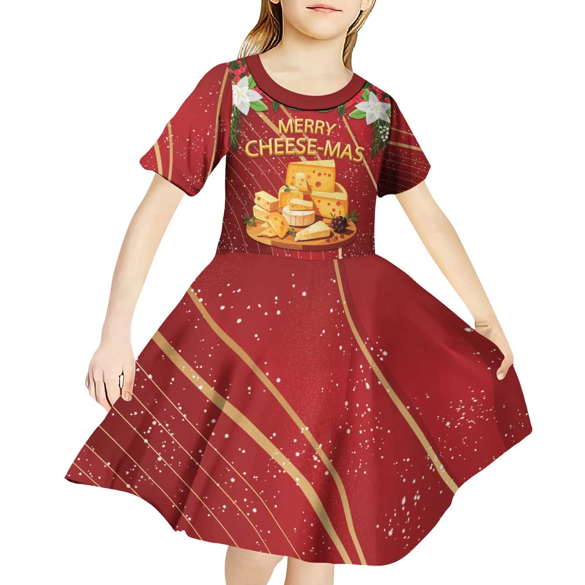 Merry Cheesemas Kid Short Sleeve Dress Switzerland Frohe Weihnachten - Wonder Print Shop