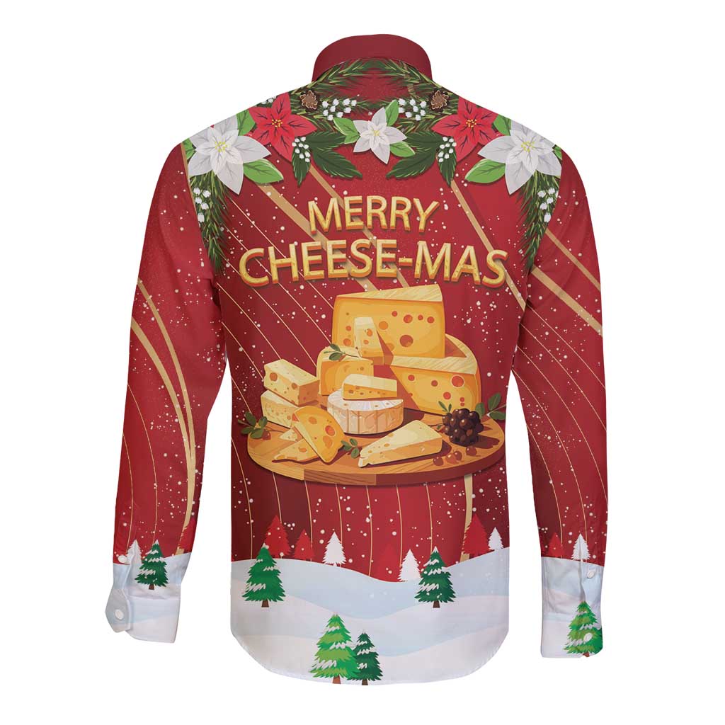 Merry Cheesemas Long Sleeve Button Shirt Switzerland Frohe Weihnachten - Wonder Print Shop