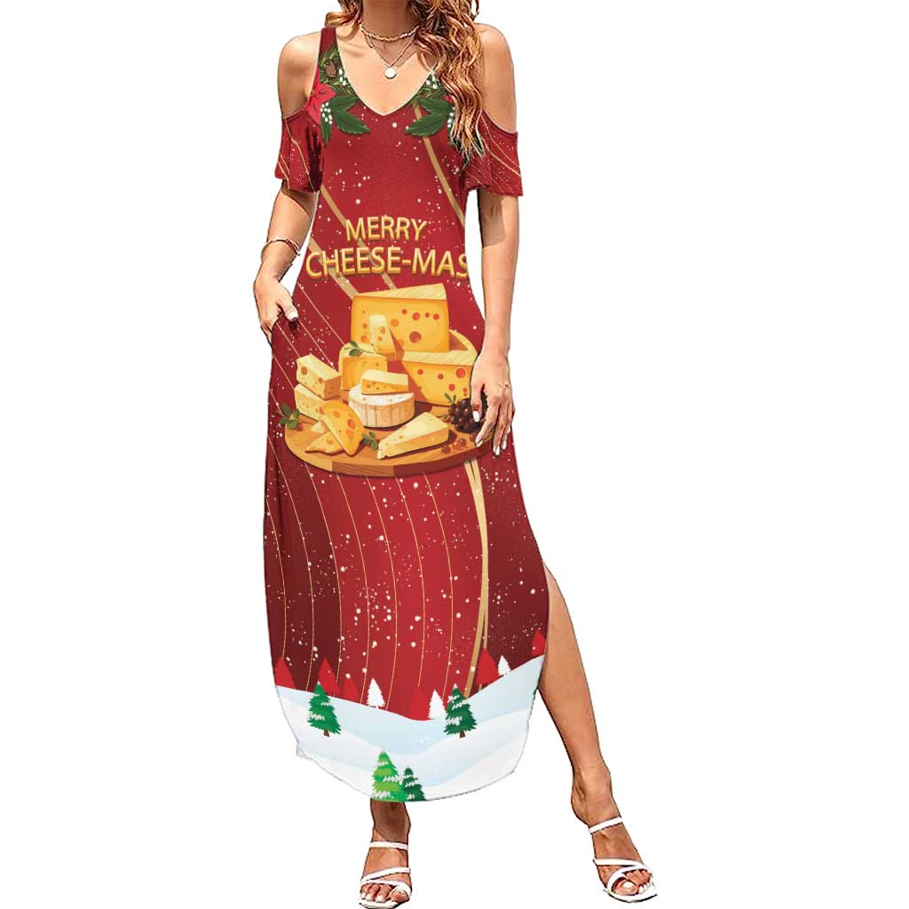 Merry Cheesemas Summer Maxi Dress Switzerland Frohe Weihnachten - Wonder Print Shop