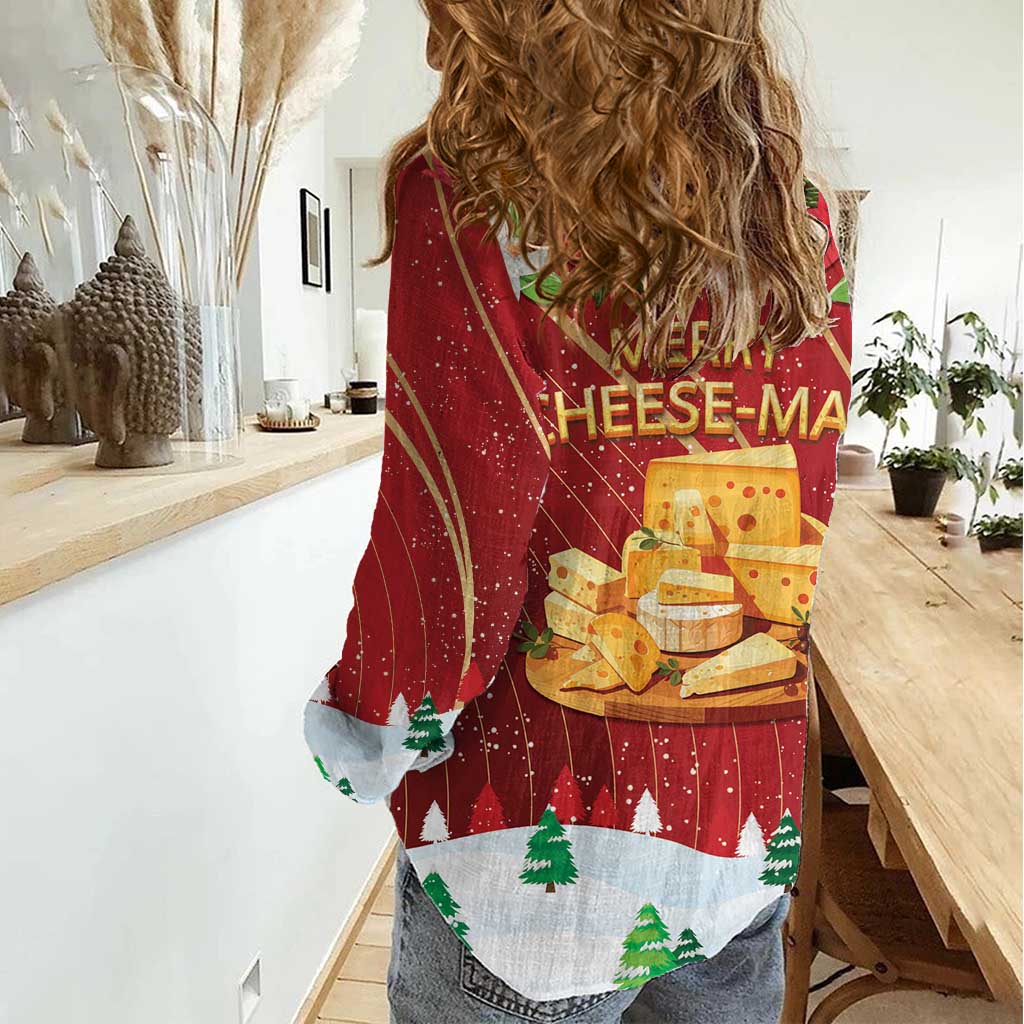Merry Cheesemas Women Casual Shirt Switzerland Frohe Weihnachten - Wonder Print Shop