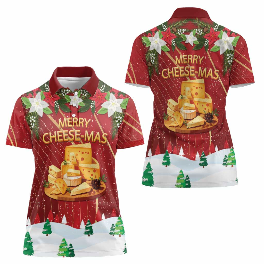 Merry Cheesemas Women Polo Shirt Switzerland Frohe Weihnachten - Wonder Print Shop