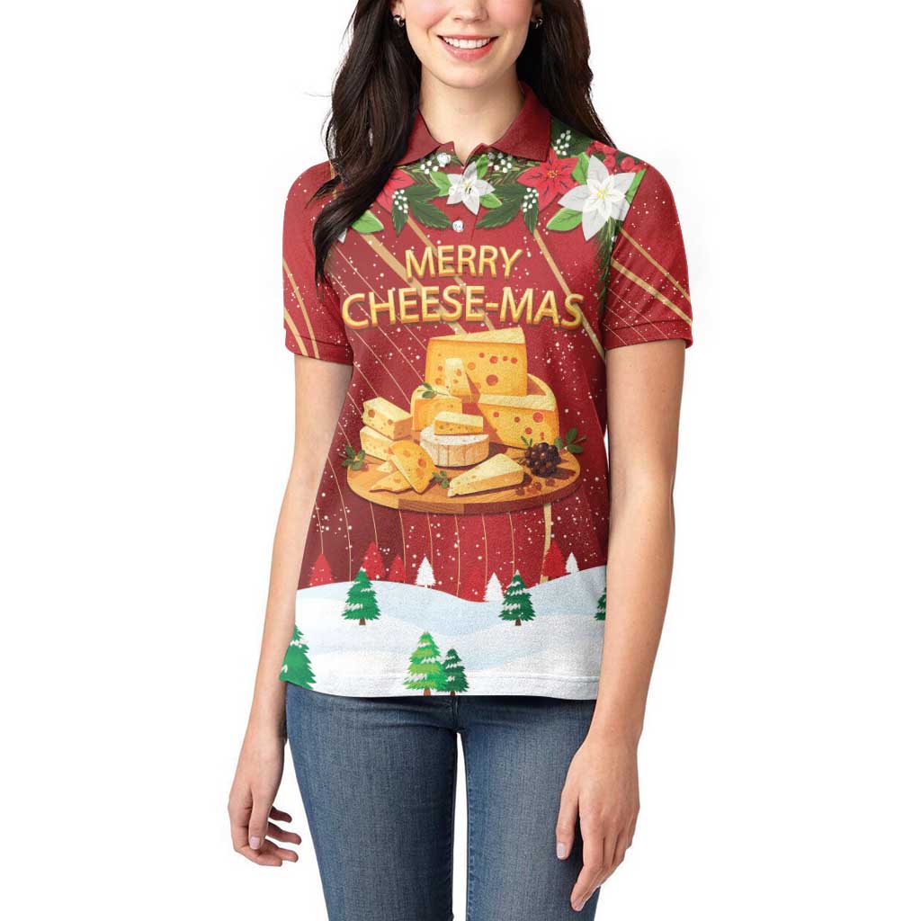 Merry Cheesemas Women Polo Shirt Switzerland Frohe Weihnachten - Wonder Print Shop