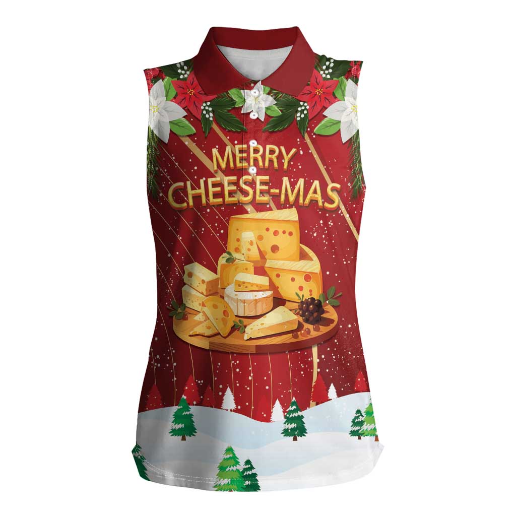 Merry Cheesemas Women Sleeveless Polo Shirt Switzerland Frohe Weihnachten - Wonder Print Shop