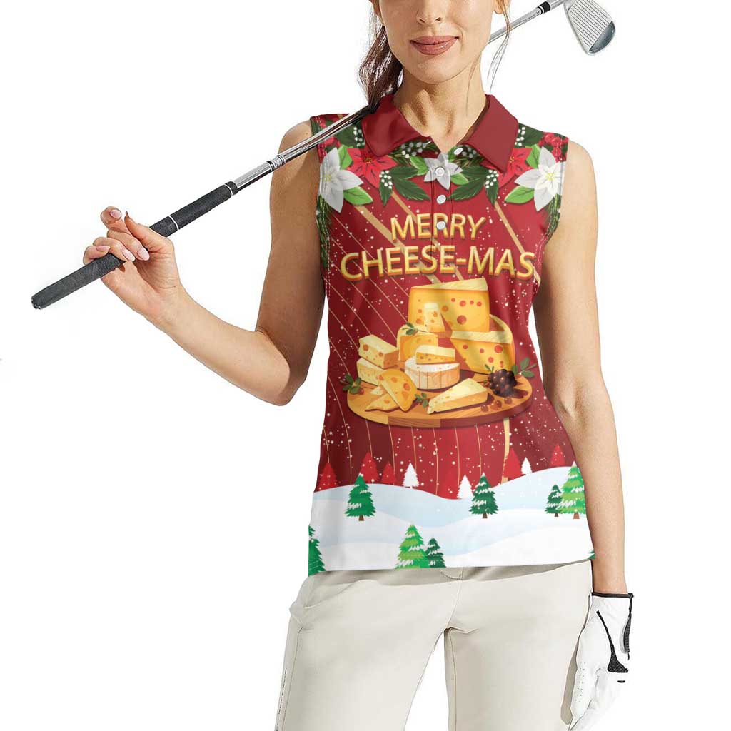 Merry Cheesemas Women Sleeveless Polo Shirt Switzerland Frohe Weihnachten - Wonder Print Shop