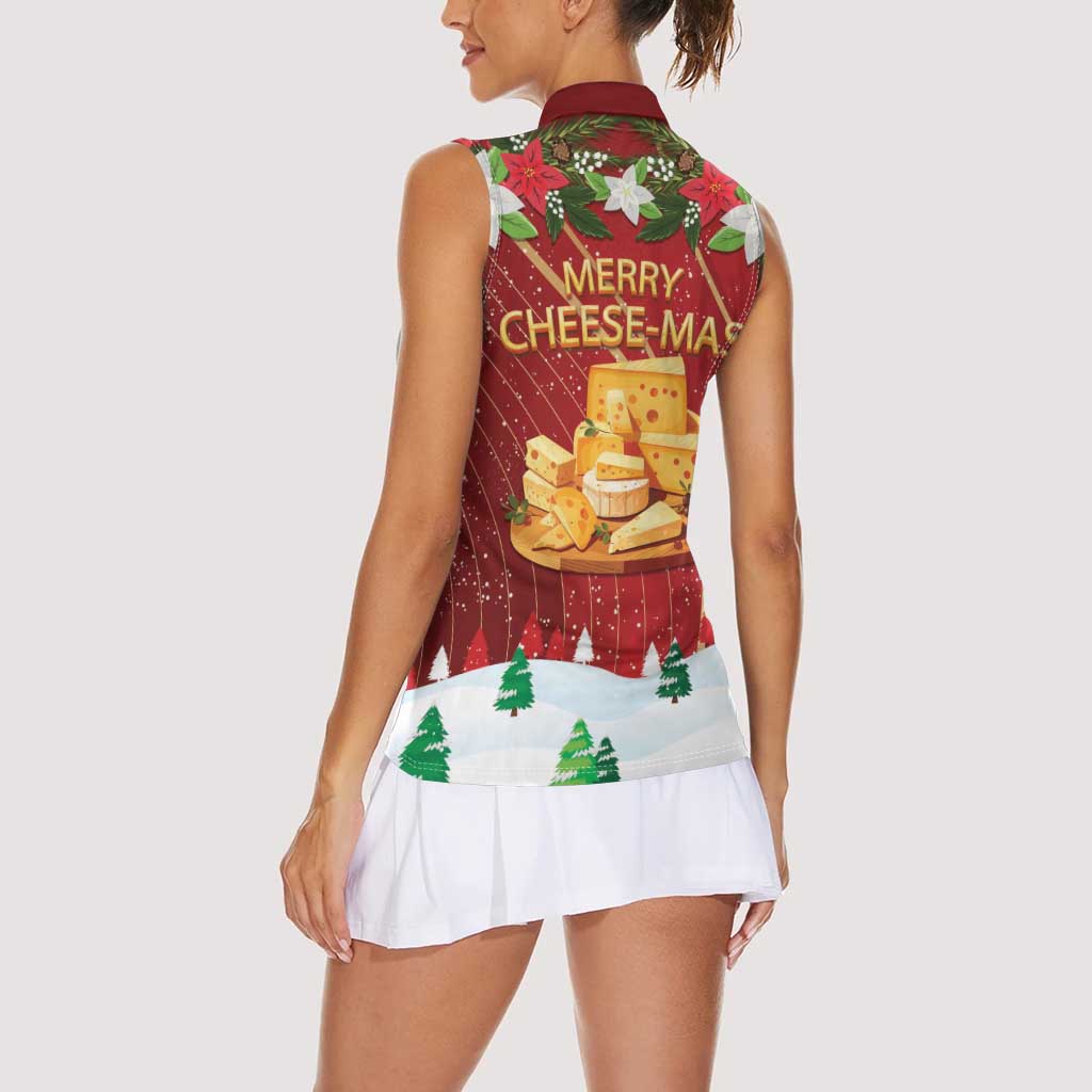 Merry Cheesemas Women Sleeveless Polo Shirt Switzerland Frohe Weihnachten - Wonder Print Shop