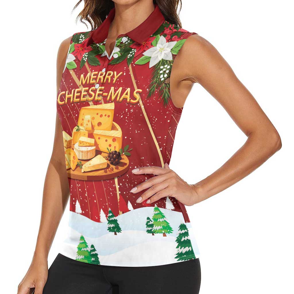 Merry Cheesemas Women Sleeveless Polo Shirt Switzerland Frohe Weihnachten - Wonder Print Shop