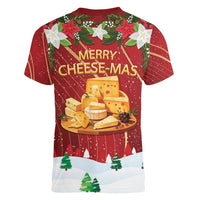 Merry Cheesemas Women V-Neck T-Shirt Switzerland Frohe Weihnachten - Wonder Print Shop
