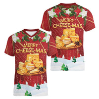 Merry Cheesemas Women V-Neck T-Shirt Switzerland Frohe Weihnachten - Wonder Print Shop