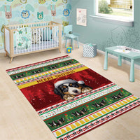 Merry Swissmas Bernese Mountain Dog Area Rug Switzerland Christmas Pattern LT9 - Wonder Print Shop