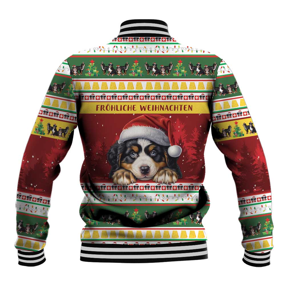 Merry Swissmas Bernese Mountain Dog Baseball Jacket Switzerland Christmas Pattern LT9 - Wonder Print Shop
