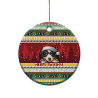 Merry Swissmas Bernese Mountain Dog Ceramic Ornament Switzerland Christmas Pattern LT9 - Wonder Print Shop