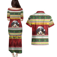 Merry Swissmas Bernese Mountain Dog Couples Matching Puletasi and Hawaiian Shirt Switzerland Christmas Pattern LT9 - Wonder Print Shop