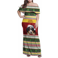 Merry Swissmas Bernese Mountain Dog Family Matching Off Shoulder Maxi Dress and Hawaiian Shirt Switzerland Christmas Pattern LT9 - Wonder Print Shop