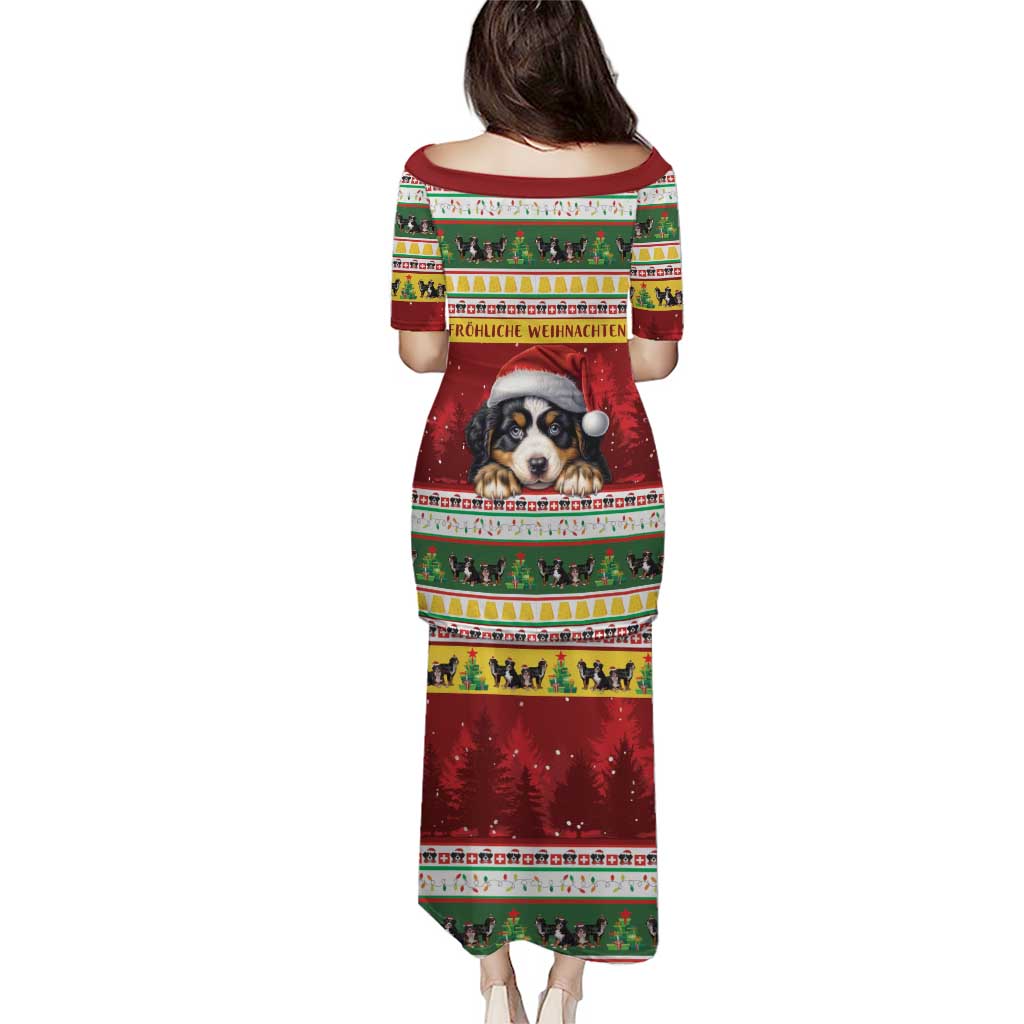 Merry Swissmas Bernese Mountain Dog Puletasi Switzerland Christmas Pattern - Wonder Print Shop