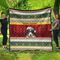 Merry Swissmas Bernese Mountain Dog Quilt Switzerland Christmas Pattern - Wonder Print Shop