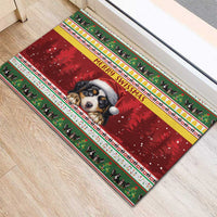 Merry Swissmas Bernese Mountain Dog Rubber Doormat Switzerland Christmas Pattern - Wonder Print Shop