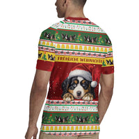 Merry Swissmas Bernese Mountain Dog Rugby Jersey Switzerland Christmas Pattern - Wonder Print Shop